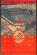 1948 New York Yankees vs Washington Official Program Baseball Card DiMaggio
