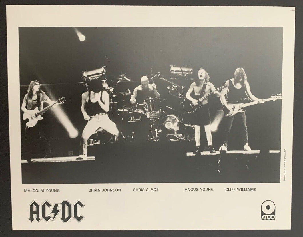 1990 Promotional Photo AC/DC Rock Band ATCO Records Music Promo Photograph