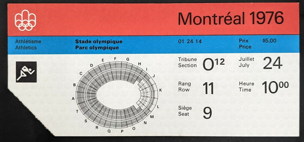 1976 Montreal Summer Olympics Ticket + Athletics Program + Insert VTG Canada