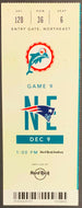 Dec 9 2018 Miami Dolphins v New England Patriots NFL Football Ticket Miracle Win