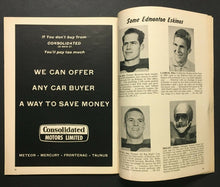 Load image into Gallery viewer, 1960 CFL Football Program Winnipeg Blue Bombers vs Edmonton Eskimos Vintage
