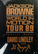 Load image into Gallery viewer, Jackson Browne Signed Poster World In Motion Tour 1989 Vintage Autographed
