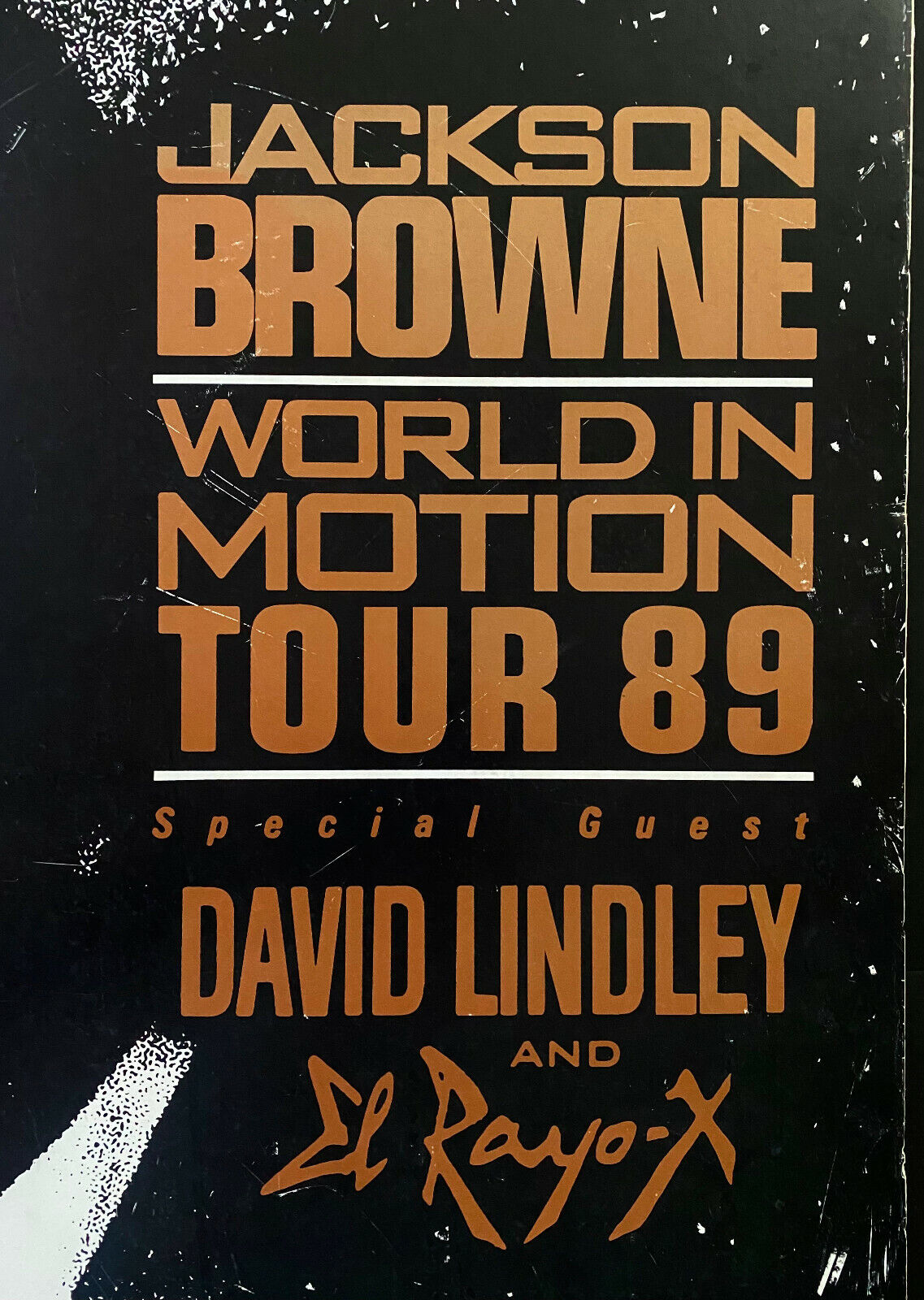 Jackson Browne サイン入りツアーパンフ JACKSON BROWNE - OSAKA 1987: LIVES IN THE BALANCE JAPAN TOUR