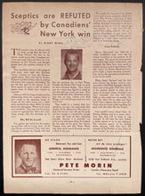 Load image into Gallery viewer, 1958 Chicago Blackhawks Pierre Pilote Autographed Signed Program Page NHL Hockey
