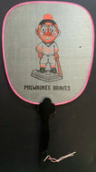 c1950 Milwaukee Braves Silk Fan MLB Baseball Vintage Old Antique