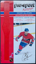 Load image into Gallery viewer, c 1980s Pro-Sport Facsimile Autograph Quartz Watch Backing Cards NHL Hockey VTG

