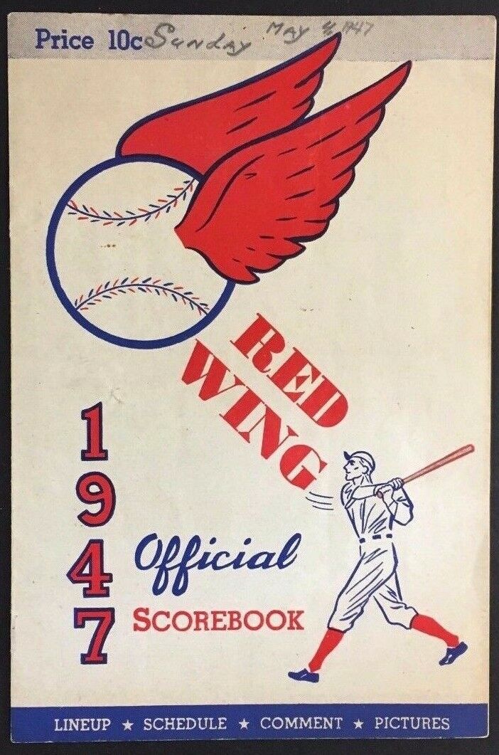 1947 Rochester Red Wings Baseball Scorebook Program vs Jersey Giants Vintage