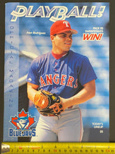 Load image into Gallery viewer, 1998 MLB Baseball Toronto Blue Jays Program HOFer Ivan Rodriguez Cover Vintage
