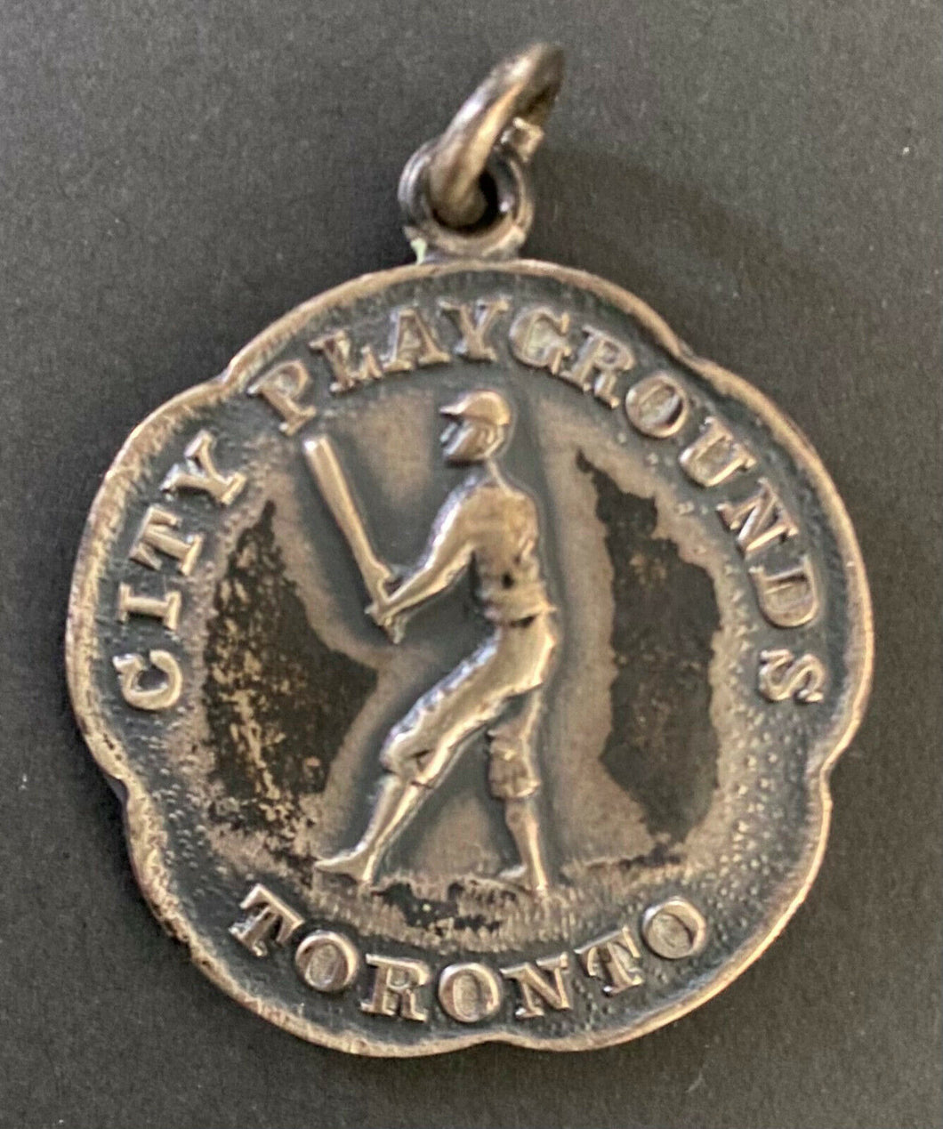 1924 Toronto City Playgrounds Baseball Medal Sterling Silver Vintage Antique