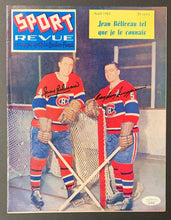 Load image into Gallery viewer, Jean Beliveau + Bernie Geoffrion Autographed 1961 Sport Revue Canadiens JSA COA
