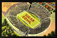 1940s The Sugar Bowl Tulane Stadium New Orleans Louisiana Football VTG Postcard