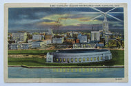 Circa 1950s Cleveland Stadium MLB Baseball Park Postcard - Skyline At Dusk