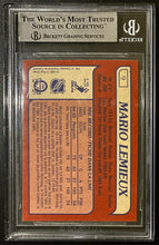 Load image into Gallery viewer, 1985 NHL Hockey Mario Lemieux O-Pee-Chee Rookie Card Beckett 8.5 NM-MT+ Penguins
