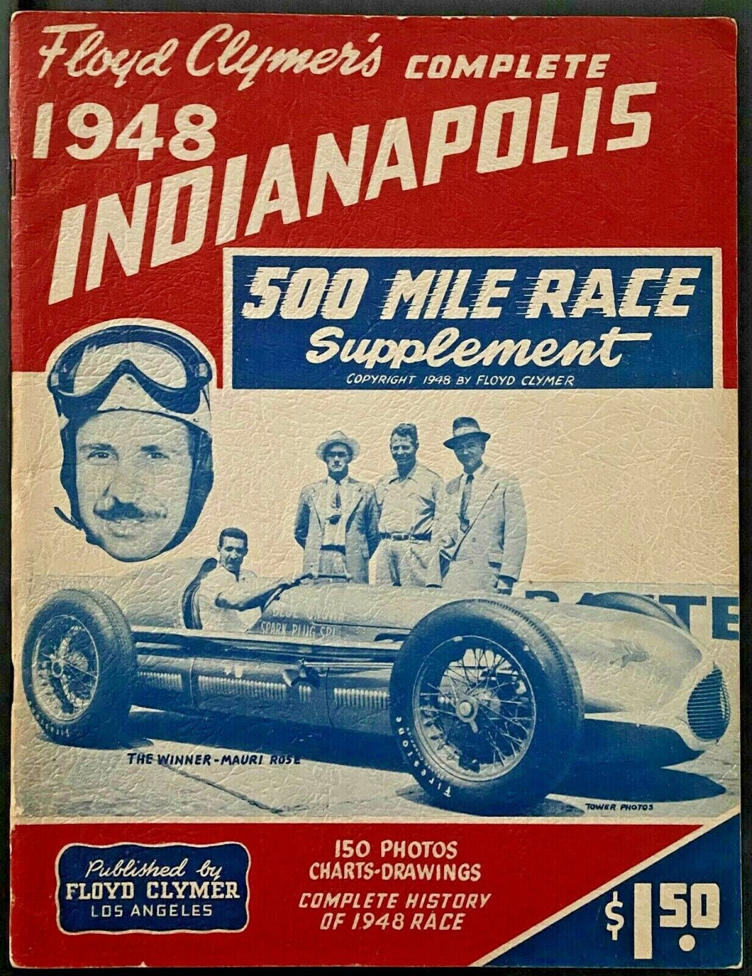 1948 Indianapolis 500 Mile Race Program Supplement Floyd Clymer