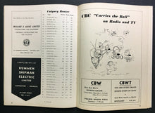 Load image into Gallery viewer, 1957 CFL Football Program Winnipeg Blue Bombers vs Calgary Stampeders Unscored
