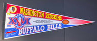 1992 Washington Redskins Super Bowl XXVI Full Size Pennant NFL Buffalo Bills