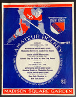 1939 Madison Square Garden Hockey Program x2 Double Headers Rovers Vintage