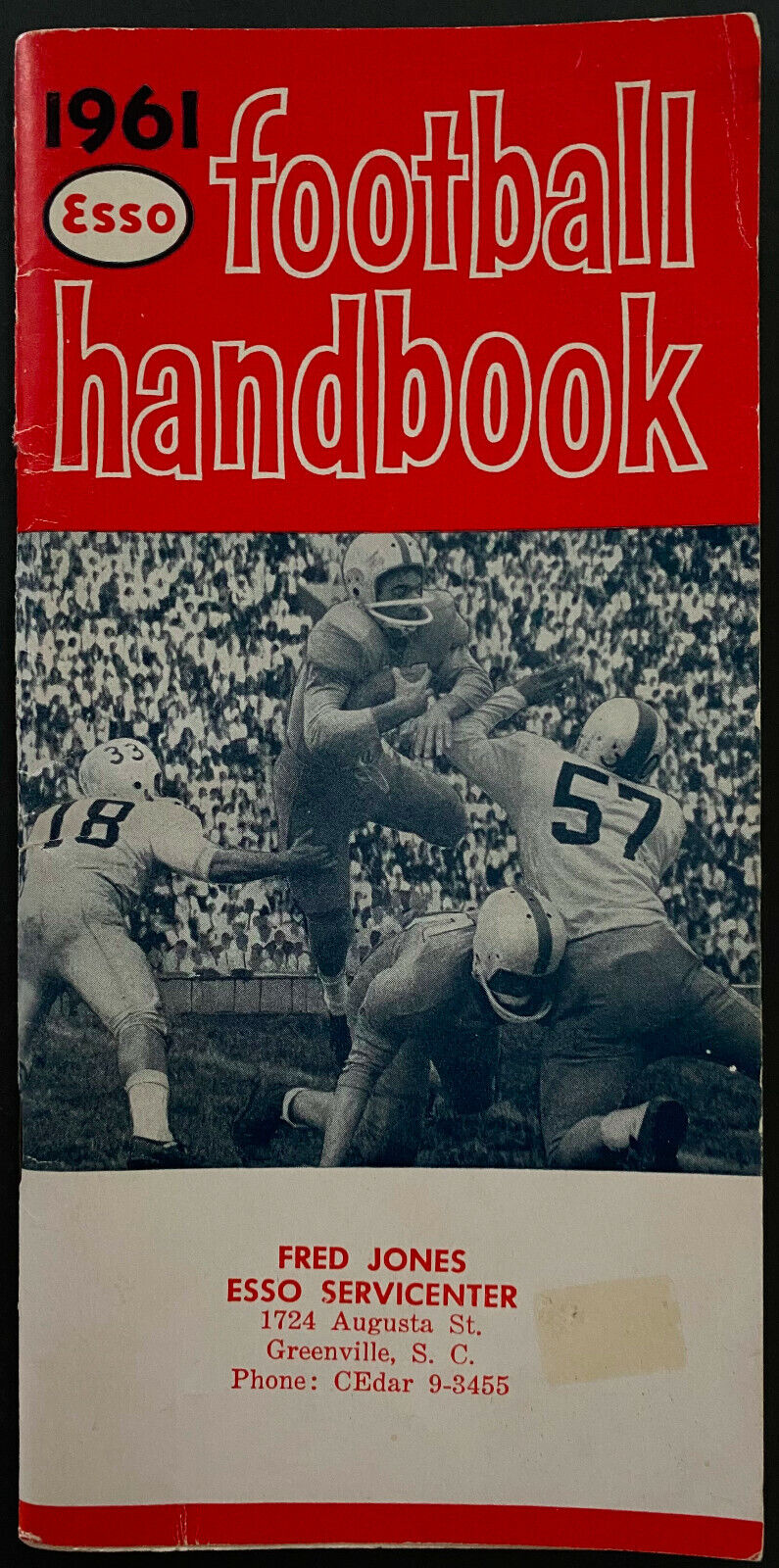 1961 Football Handbook Esso Gas Promo Full Schedule + Forecast NFL AFL + NCAA
