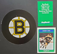 NHL Boston Bruins Bobby Orr Promotional Card + Holder - Boston Area Baybank