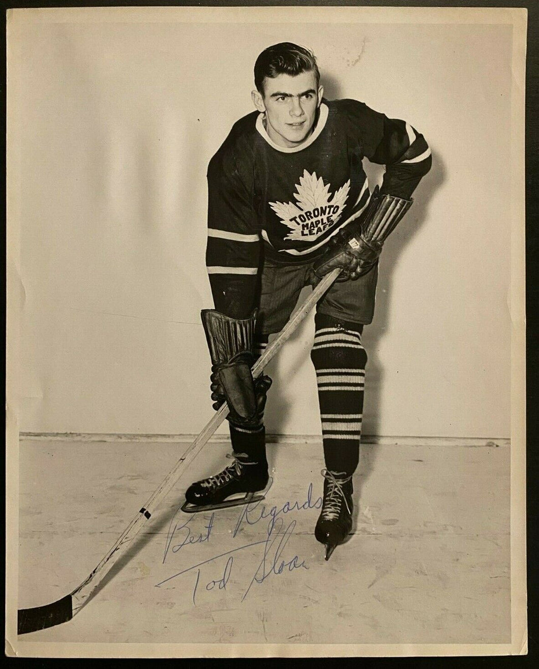 NHL Hockey Turofsky Photo Signed Toronto Maple Leafs Tod Sloan Autographed JSA