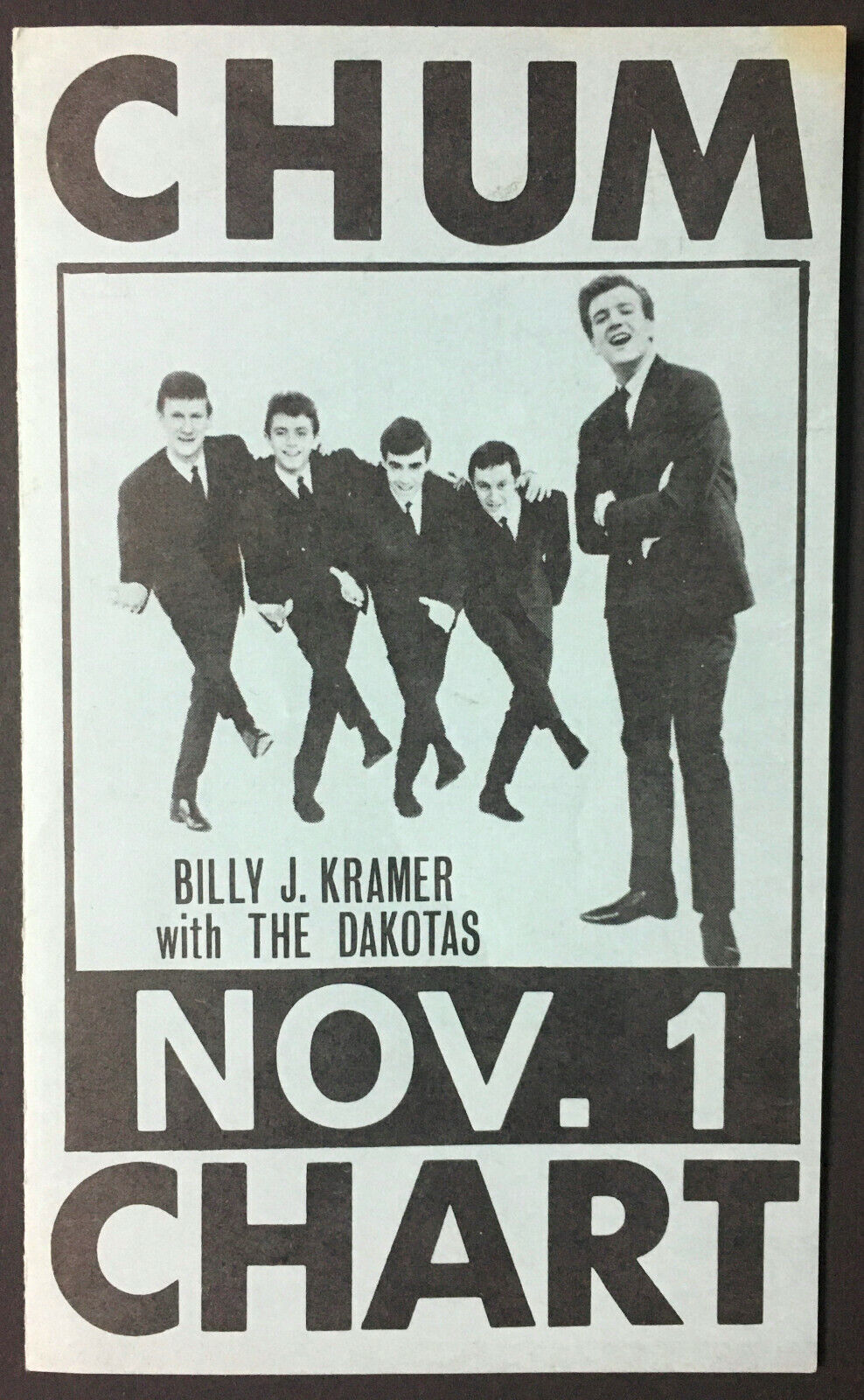 1964 Chum Chart Radio Survey Billy Kramer With The Dakotas Front Cover Orbison
