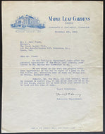 1948 NHL Hockey Letter Leafs Toronto Maple Leaf Gardens Letterhead Vintage