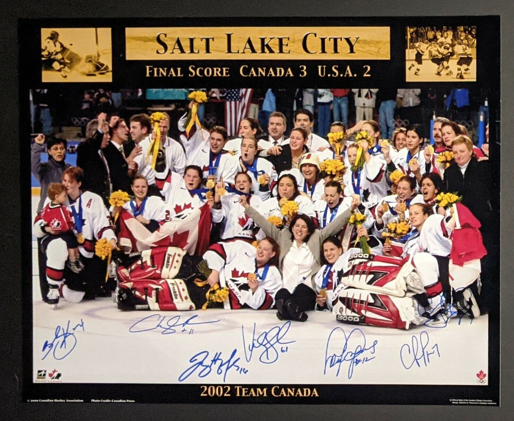 2002 Winter Olympics Women's Hockey Gold Medal Canada Autographed Signed Photo