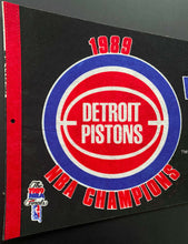 Load image into Gallery viewer, 1989 Detroit Pistons NBA Champions Full Size Basketball Pennant Bad Boys
