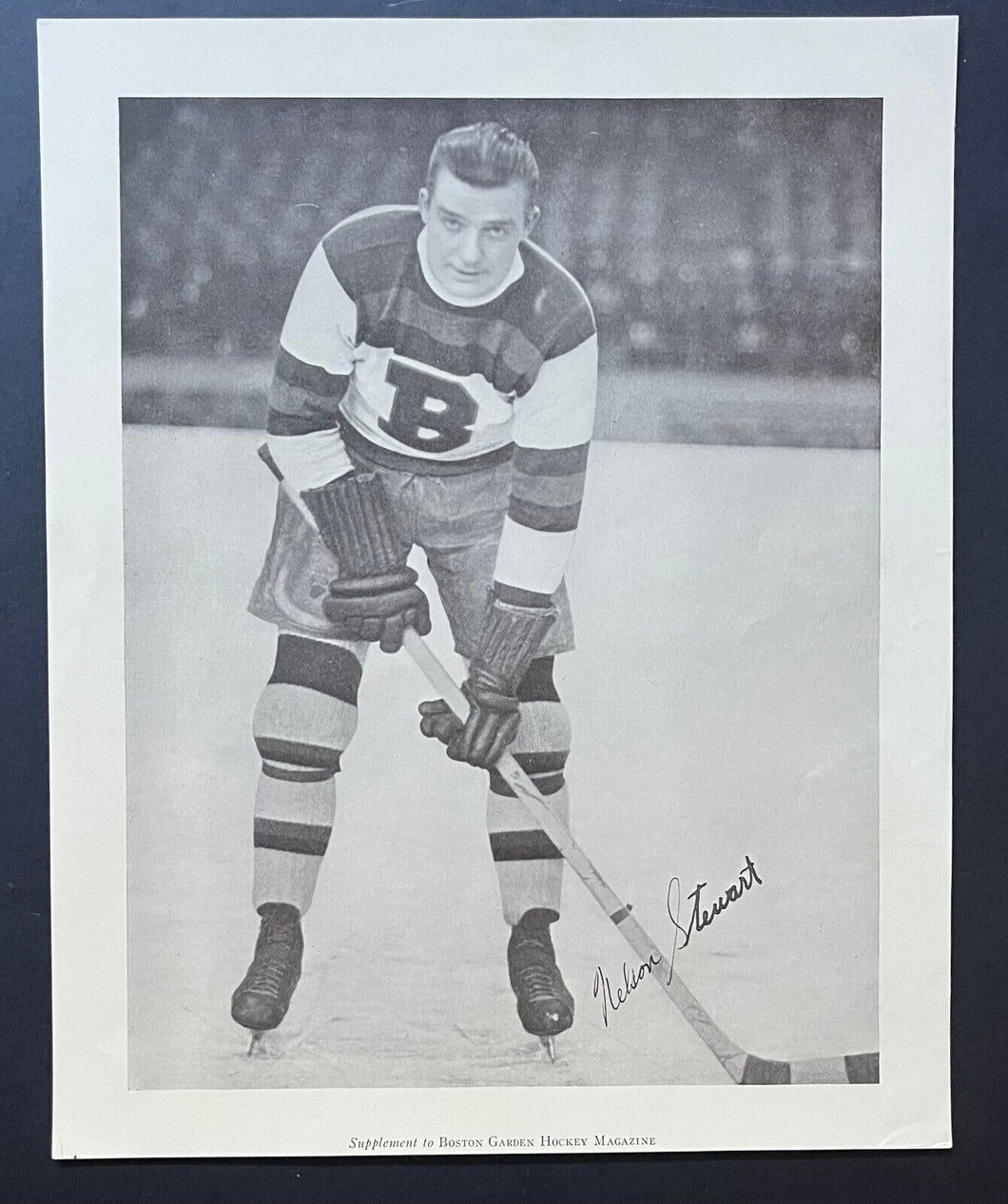 1933-34 Boston Bruins Program Insert NHL Hockey Photo Nels Stewart HOFer