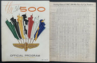 1967 Indy 500 Racing Program + Race Issued Starting Position Lineup Sheet