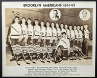 1941-1942 Final Season Brooklyn Americans NHL Team Issued B&W Photo VTG Hockey