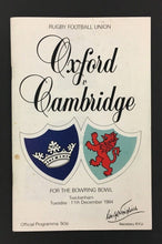 Load image into Gallery viewer, 1984 Oxford Vs Cambridge For The Bowring Bowl Rugby Football Union Program
