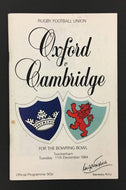 1984 Oxford Vs Cambridge For The Bowring Bowl Rugby Football Union Program
