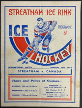 Load image into Gallery viewer, 1948 Pre-Olympic Hockey Program RCAF Flyers Team Canada Streatham IHC LOA
