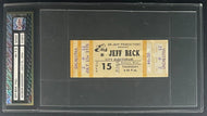 1976 Jeff Beck iCERT Authenticated Concert Graded 7.5 Full Unused Ticket