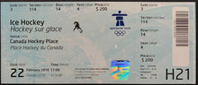 Load image into Gallery viewer, 2010 Vancouver Winter Olympics Women&#39;s Hockey Semi-Final Ticket Canada Finland
