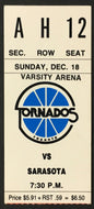 1980s Continental Basketball Association Ticket Toronto Tornados Sarasota