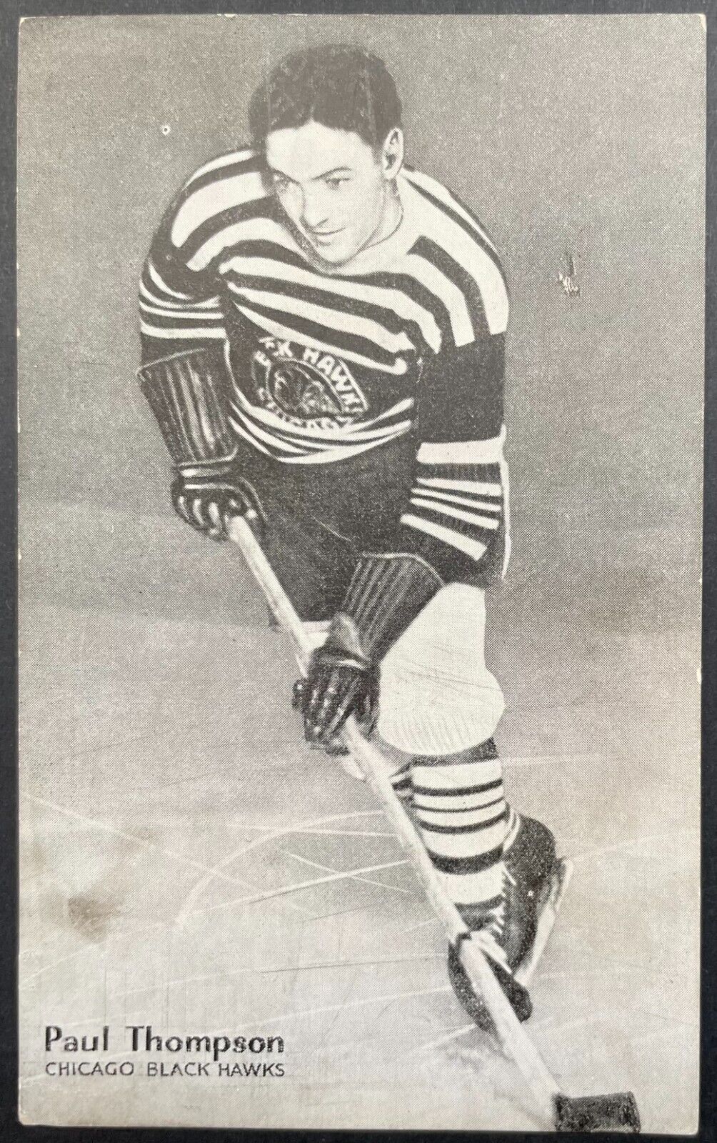 1935-36 Paul Thompson Chicago Blackhawks The Triumph Postcard NHL Hockey Vintage