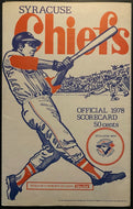 1978 MiLB AAA Baseball Scorecard Foldout Syracuse Chiefs Toronto Blue Jays