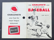 1957 MLB Baseball Broadcast Pocket Schedule Carlings Black Label New York