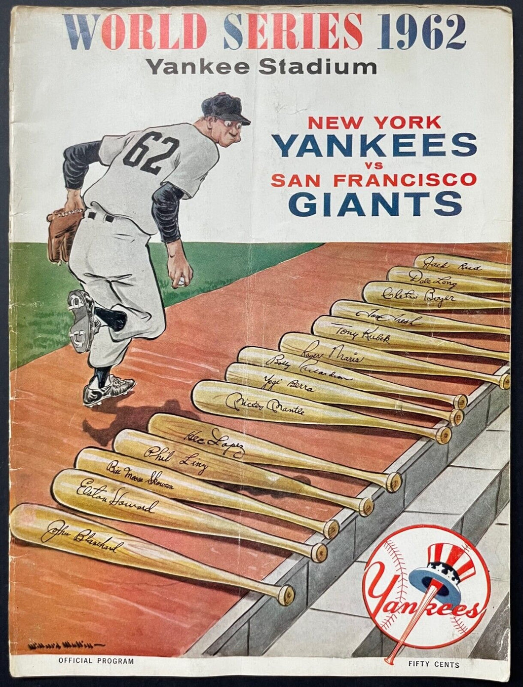 1962 New York Yankees v San Francisco Giants MLB World Series Baseball Program