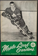 Load image into Gallery viewer, 1962 Stanley Cup Finals Game 2 Ticket + Program Signed Stan Mikita Leafs Hockey

