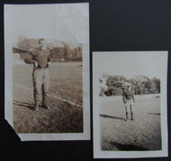 Early 1900s Vintage Photos Of 2 Football Players - College Players NCAA Rare
