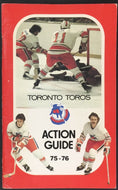 1975-76 Toronto Toros Media Guide WHA Hockey 4 Autographs Inside Vintage