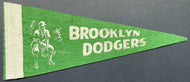 1940s Brooklyn Dodgers Green Felt Wool Vintage Mini Baseball Pennant MLB Fielder