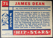 Load image into Gallery viewer, 1957 Topps Hit Stars Trading Card James Dean #71 Non Sports Vintage
