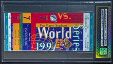 Load image into Gallery viewer, 1997 World Series Game 7 Full Ticket Pro Player Stadium Florida Marlins Indians
