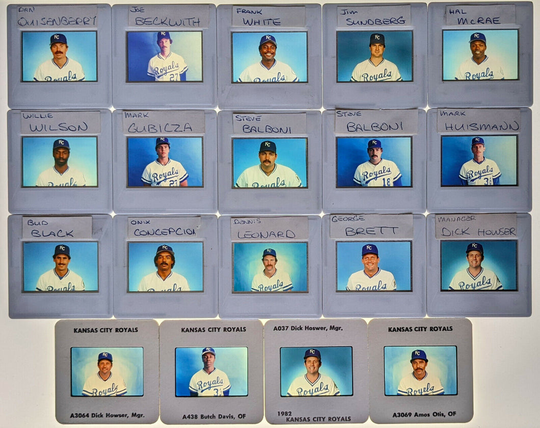 Kansas City Royals 19 Different 35mm Slides League Issued Vintage MLB