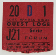 Circa 1950s Vintage Montreal Forum Ticket Stub Candiens NHL Hockey