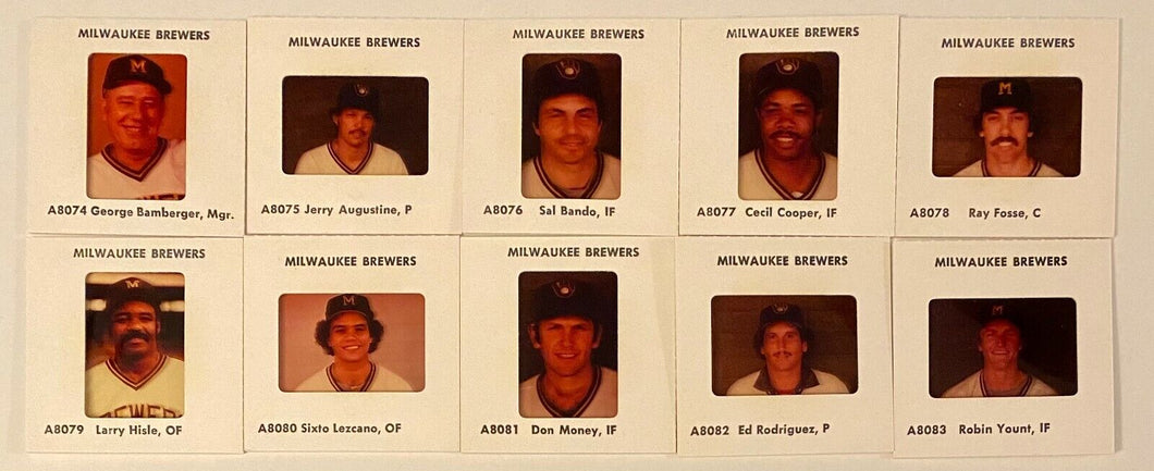 1978 MLB Baseball American League 35mm Slides (10) Milwaukee Brewers Robin Yount